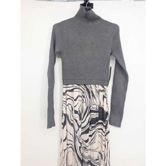 NWT Anthropologie The Thea Twofer Sweater Maxi Dress Size XS Grey Motif # 8C502 - Picture 5 of 11